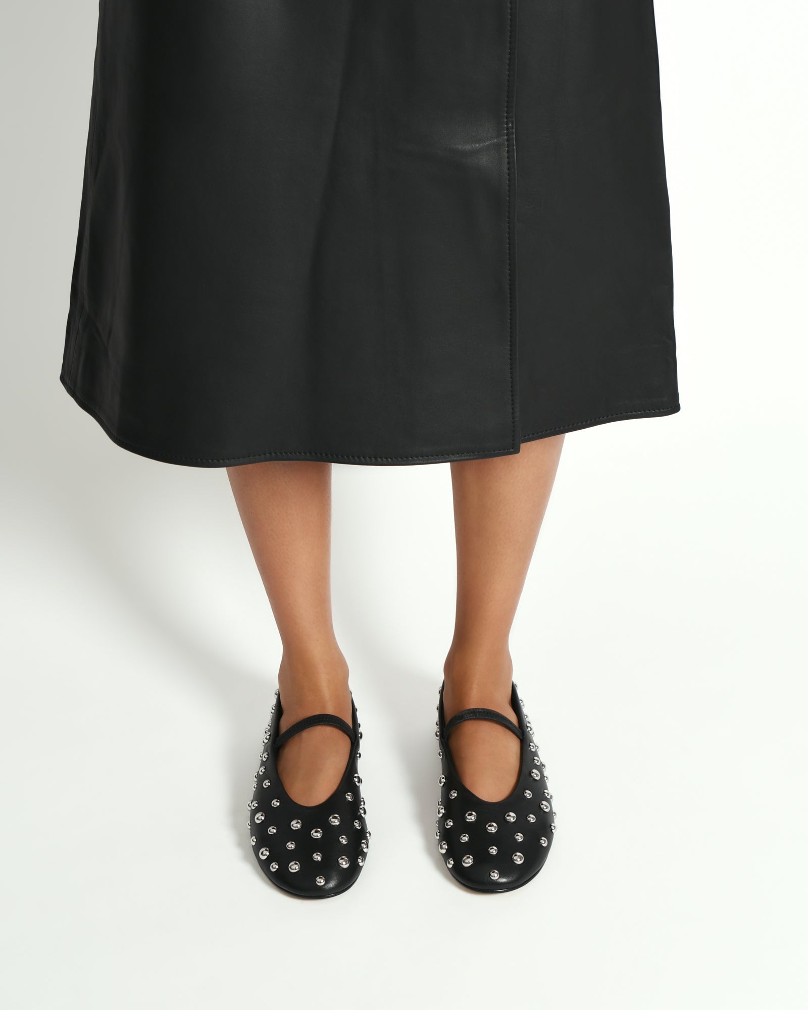 Goldie Black Leather Casual Flats - Comfortable Women's Shoes for Work, Walking & Everyday Wear