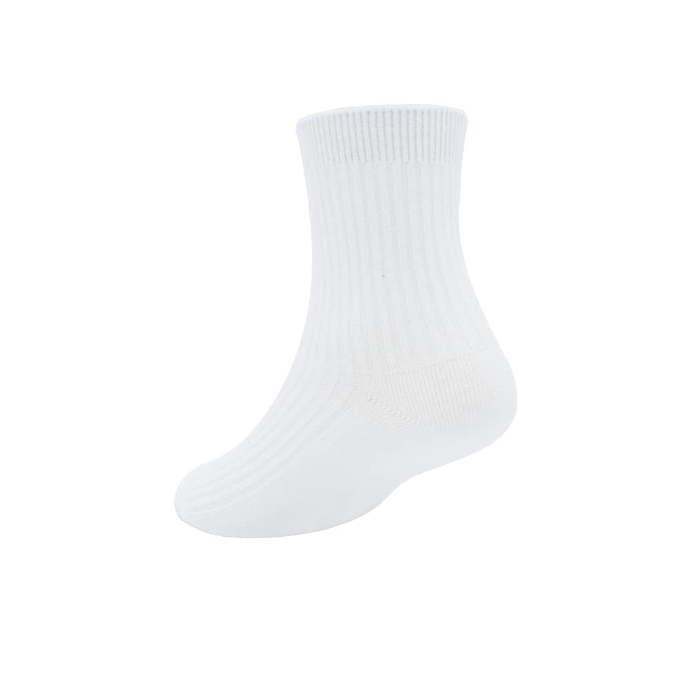 Unisex Kids School Socks for Boys & Girls - Soft Cotton Crew Socks for Toddlers, Youth & Students - Comfortable Trainer & Dress Socks for Everyday Wear, School Uniforms & Sports Activities