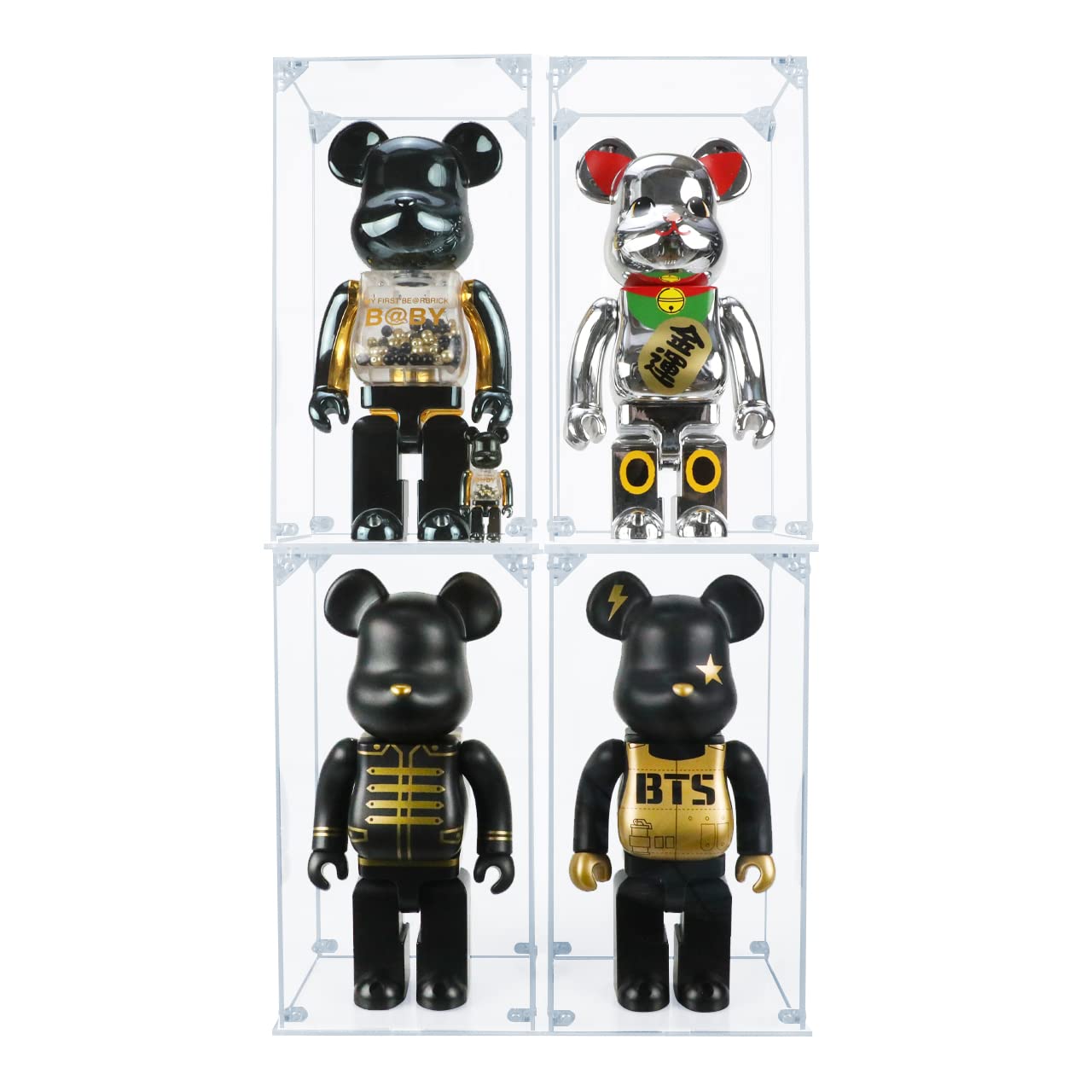 Acrylic Display Case for Bearbrick 400% - Dustproof Collectible Showcase with Clear Base (Case Only) - Perfect for Home Decor, Office Display & Toy Collection Protection