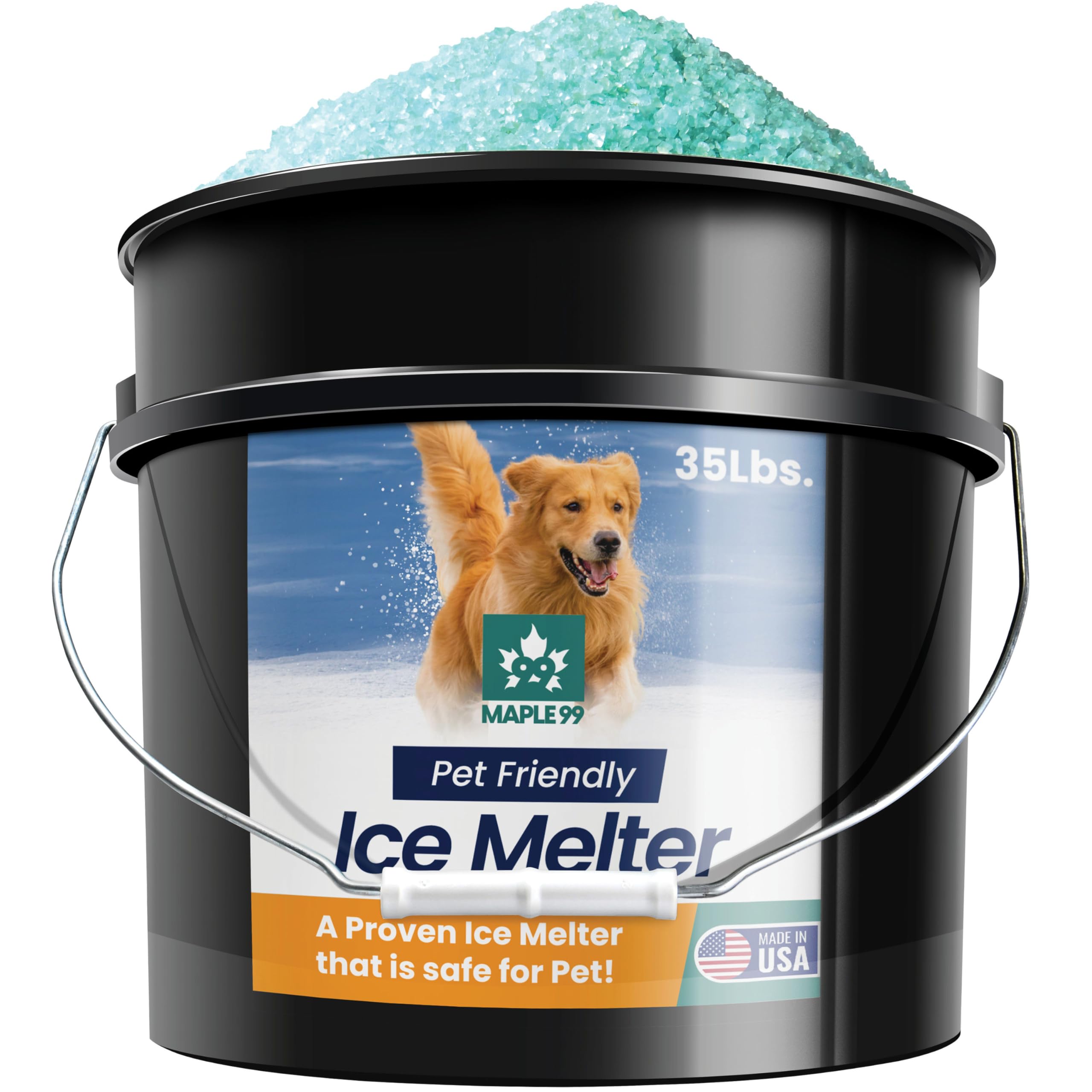 **Pet Safe Ice Melt -35 lb, Green Salt for Snow & Ice Removal, Safe for Concrete & Pets | Effective Down to -5°F | Perfect for Sidewalks, Driveways & Pet-Friendly Areas**