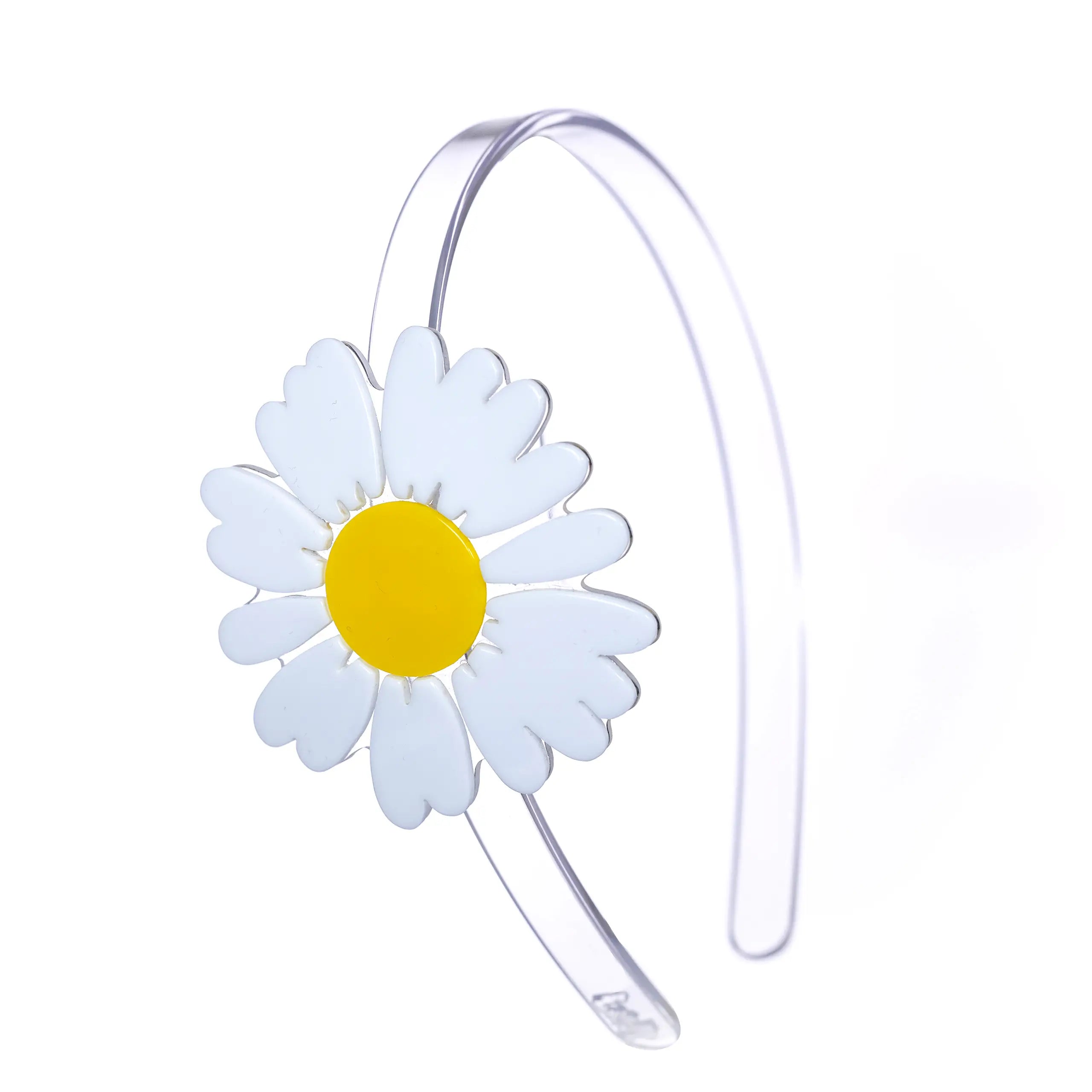 NY Big Daisy Headband for Women - Elegant White Floral Hair Accessory for Weddings, Parties & Boho Fashion