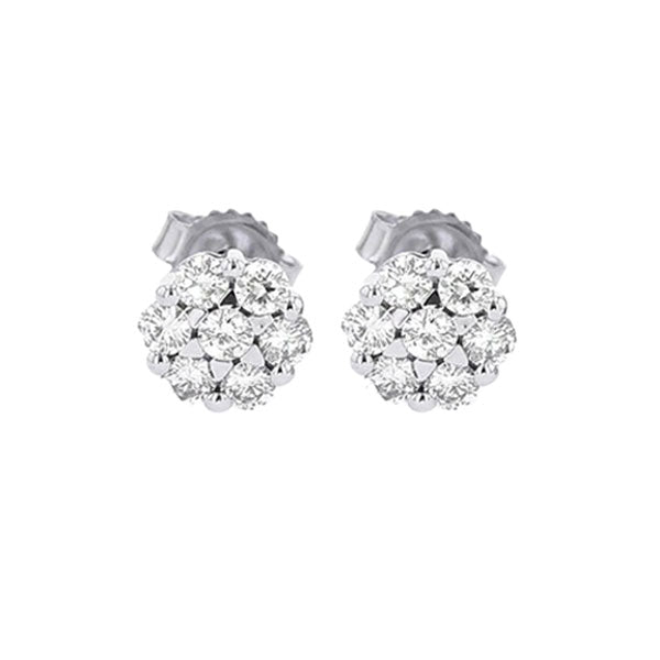 14K White Gold Diamond Earrings (1/3 CTW) - Elegant Stud Earrings for Women, Perfect for Weddings, Parties & Everyday Wear