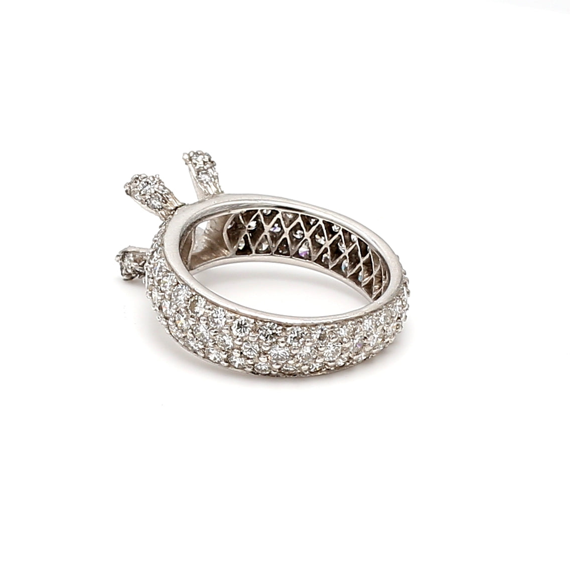 0.70 Carat Round Brilliant I VS2 Diamond Platinum Semi Mount Ring - Elegant Bridal Jewelry for Engagement & Wedding