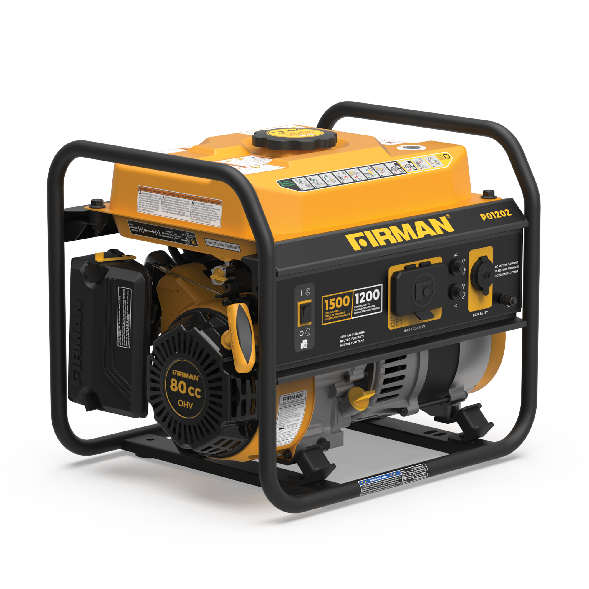 1500W Portable Gas Generator with Recoil Start - Reliable Power for Camping, Emergencies & Outdoor Activities