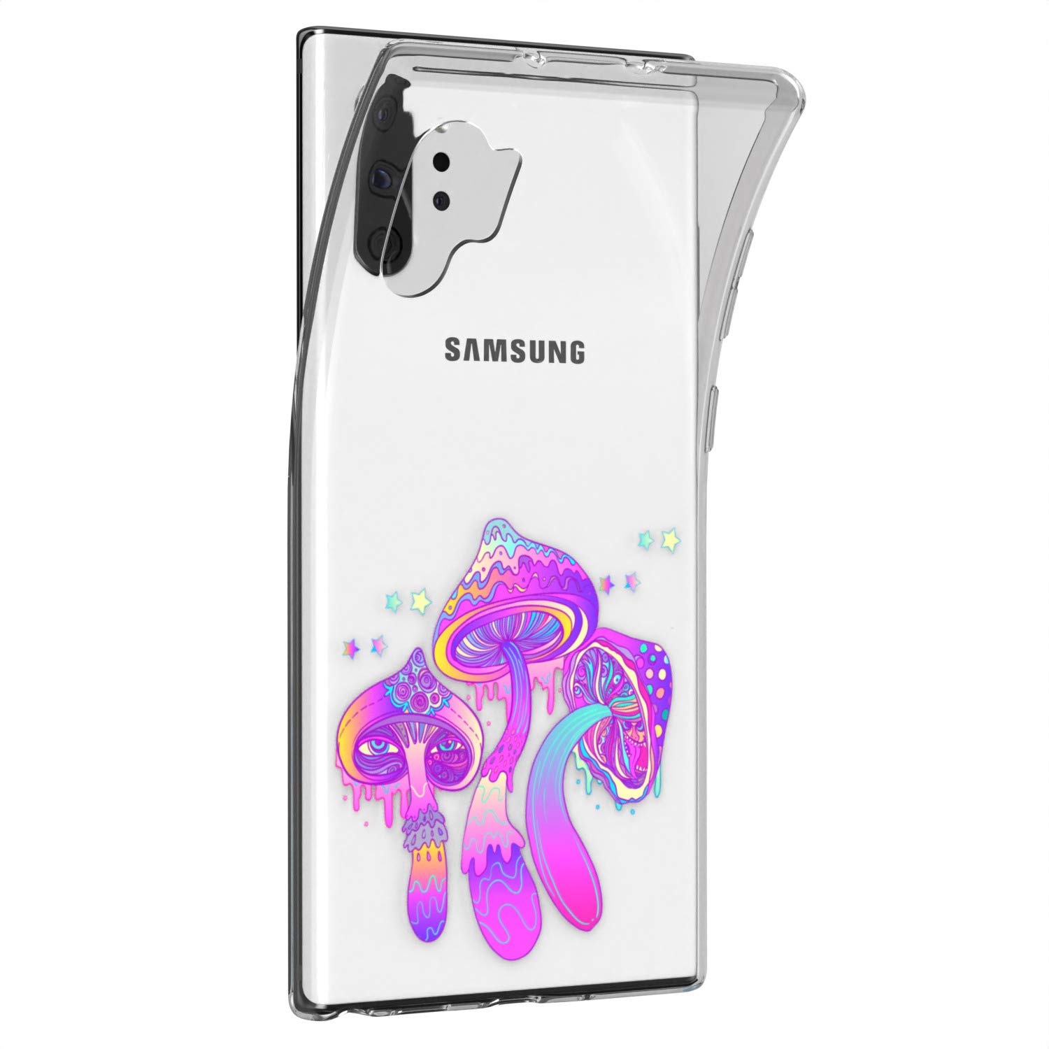 Trippy Mushroom Design Silicone Phone Case for Samsung Galaxy S24/S23 Ultra/S22 5G Plus/S21 FE/S20/S10 - Lightweight Flexible TPU Protective Cover with Psychedelic Art - Perfect for Women & Girls, Everyday Protection & Stylish Look