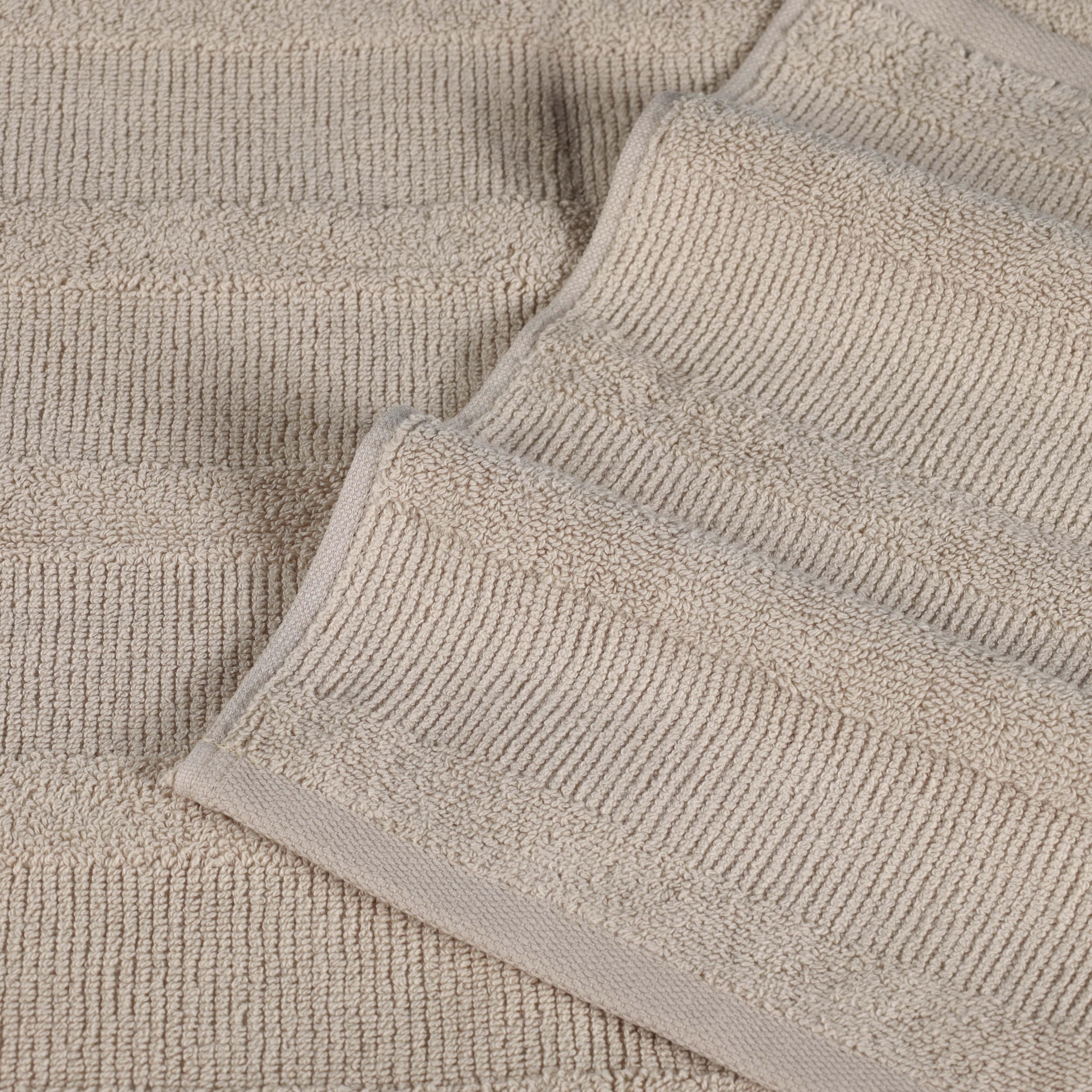 Premium Roma Cotton Ribbed Textured Bath Towels Set of 3 - Ultra Soft & Absorbent Luxury Towels for Spa, Bathroom & Beach Use