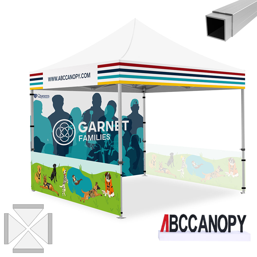 ABCCANOPY 10x10/10x15/10x20 Custom Aluminum Pop Up Canopy Tent - Heavy Duty Commercial Shelter for Outdoor Events, Farmers Markets & Tailgating (S3 Professional Series)