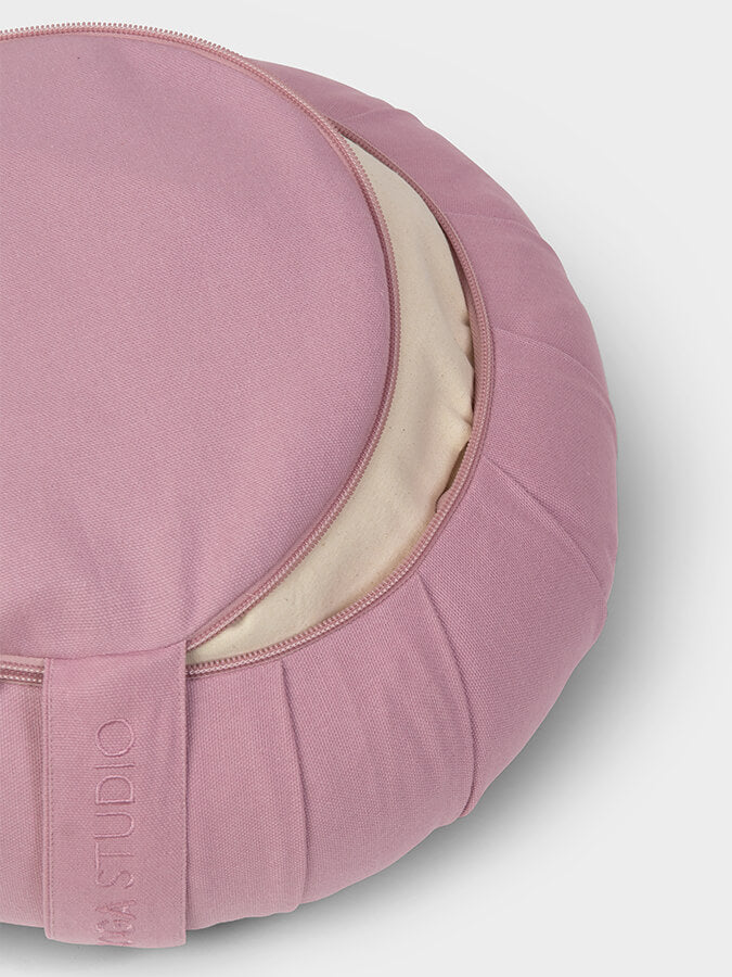 Organic Cotton Round Lotus Zafu Buckwheat Meditation Cushion - GOTS Certified for Yoga, Zen Meditation & Home Decor - Eco-Friendly & Comfortable Support for Mindful Practices