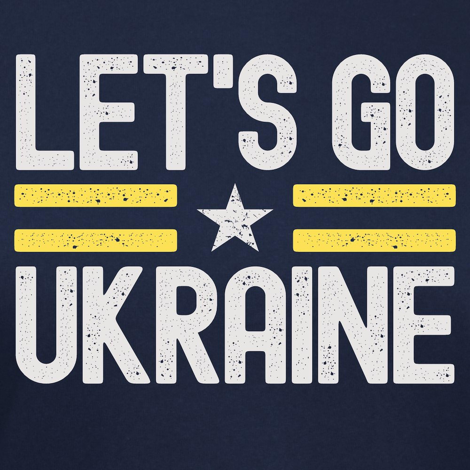 Let's Go Ukraine Women's Cotton Dark T-Shirt - Patriotic Support Tee for Everyday Wear & Ukraine Pride Events