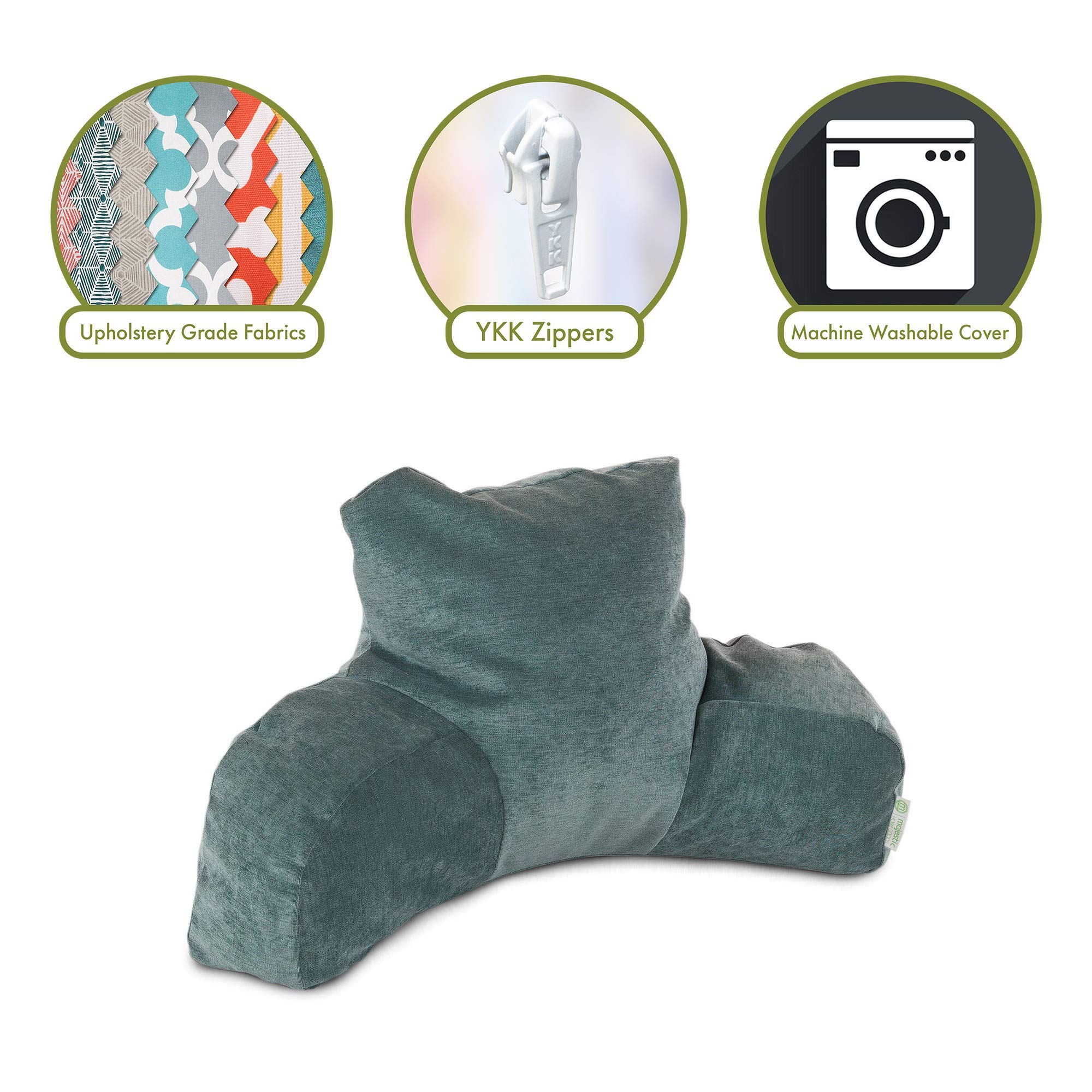 Majestic Home Goods Villa Reading Pillow - Soft Blue Backrest Support for Bed, Sofa & Floor - Perfect for Reading, Relaxing & Lounging