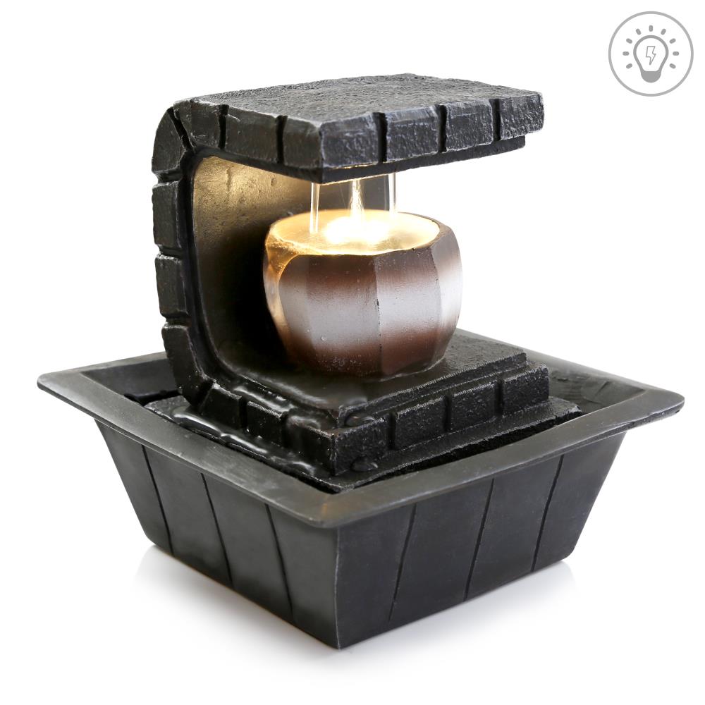 Decorative LED Tabletop Water Fountain for Home & Office - Relaxing Indoor Zen Fountain with Soothing Sounds for Stress Relief & Meditation