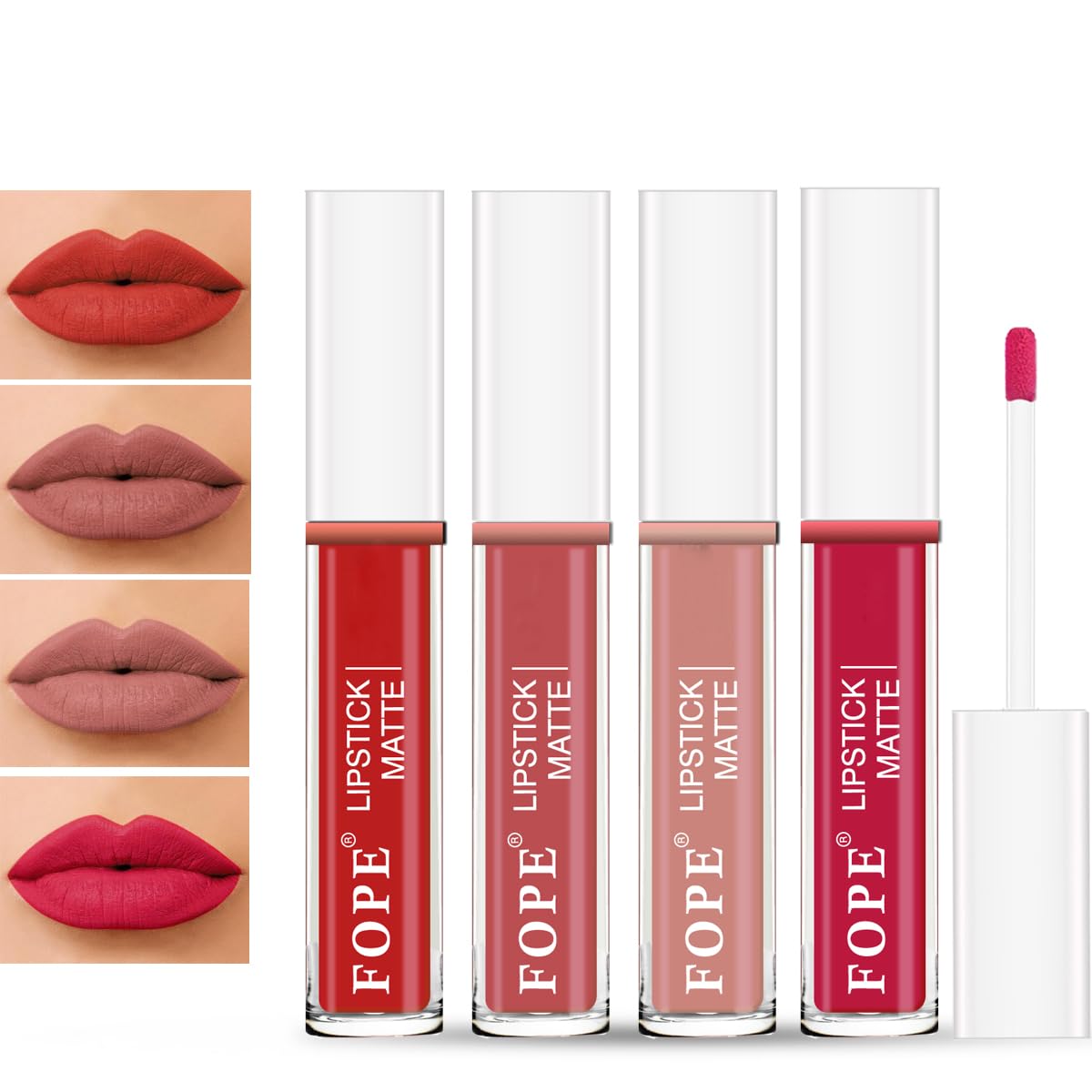 FOPE Lip It Up Liquid Matte Lipstick Set - Smudge Proof, Waterproof, Long Lasting (Shade #FL027) - Perfect for Parties, Date Nights & Everyday Wear