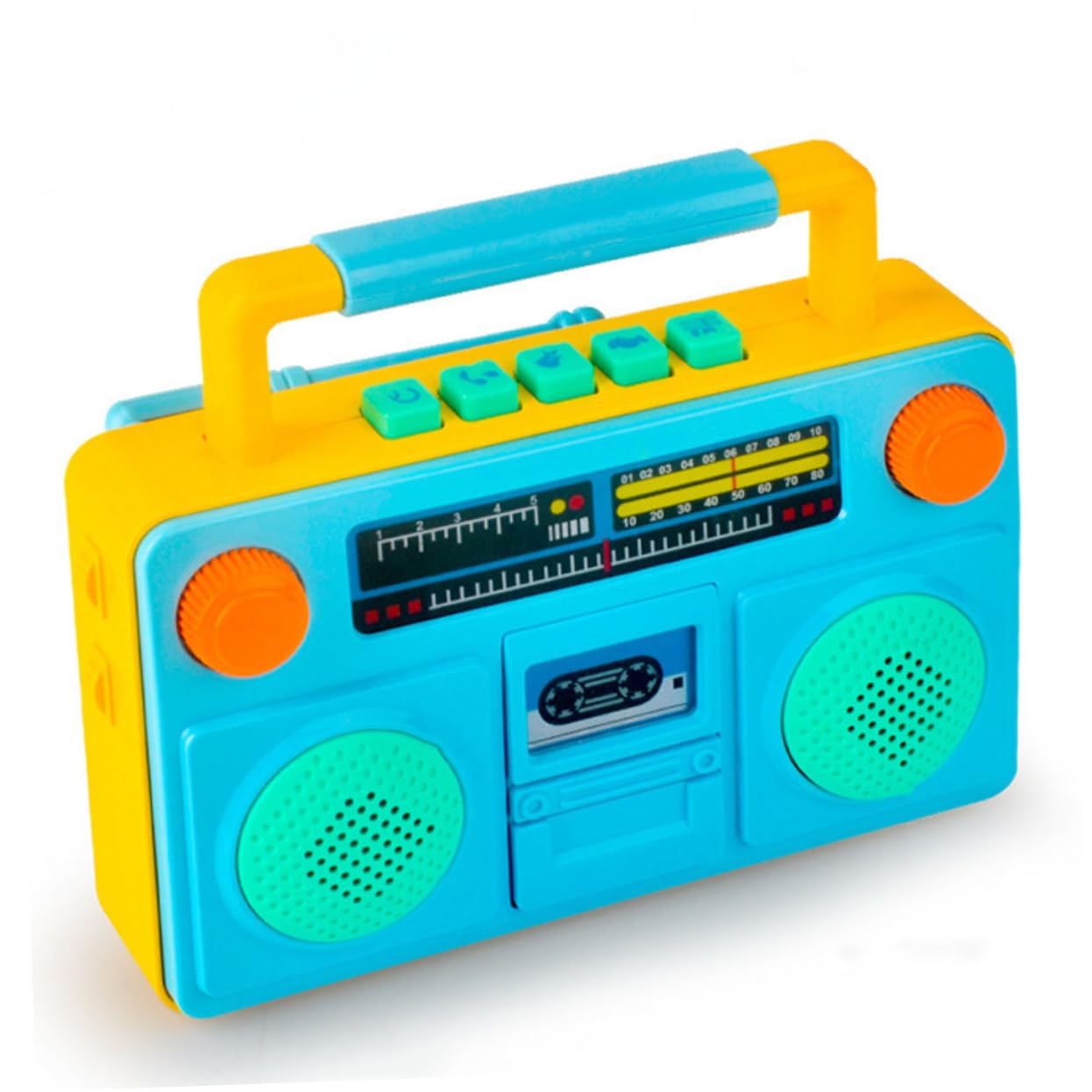 Vintage Analog Pretend Play Radio Toy for Kids - Interactive Puzzle & Riddles Learning Game, Cartoon ABS Blue - Perfect for Imaginative Play & Early Childhood Development
