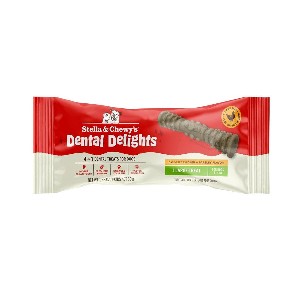 4-in-1 Dental Chew Stick for Dogs - Teeth Cleaning, Fresh Breath, Tartar Control & Gum Health - Perfect for Small, Medium & Large Breed Puppies & Adult Dogs - Great for Training Rewards & Dental Care Routine