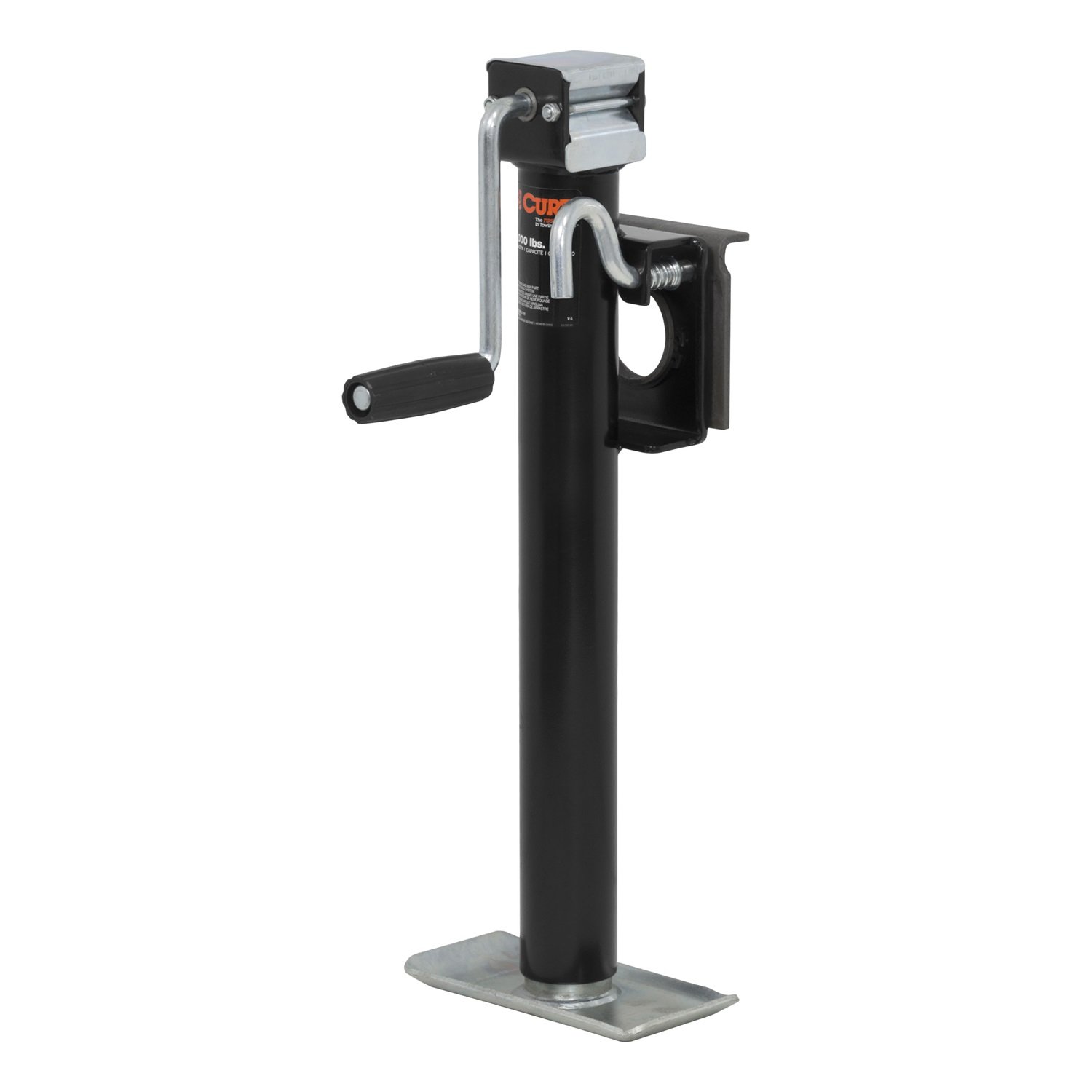 CURT 28306 Weld-On Bracket-Style Swivel Trailer Jack - 2000 lbs Capacity, 14.5 Inches Vertical Travel - Heavy Duty Trailer Stabilizer for Boats, RVs & Utility Trailers