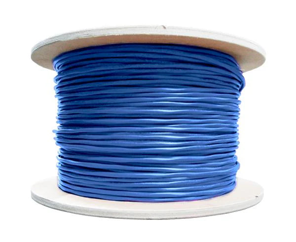 CAT5E Plenum Bulk Ethernet Cable 1000FT - CMP Shielded Solid Copper 24 AWG Blue | High-Speed Network Installation for Offices, Data Centers & Home Theater Systems