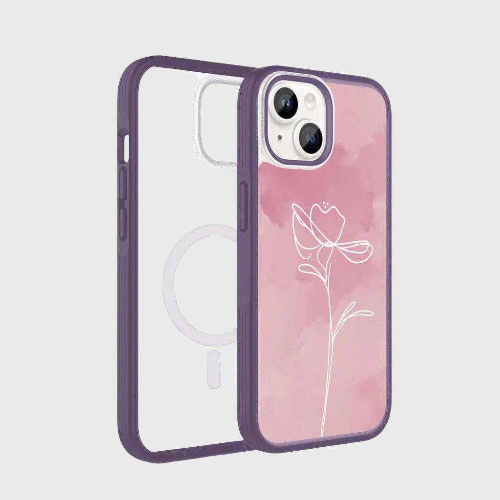 iPhone 15 Plus Case with MagSafe - Pink Floral Design Protective Cover for Women | Perfect for Everyday Use, Travel & Work
