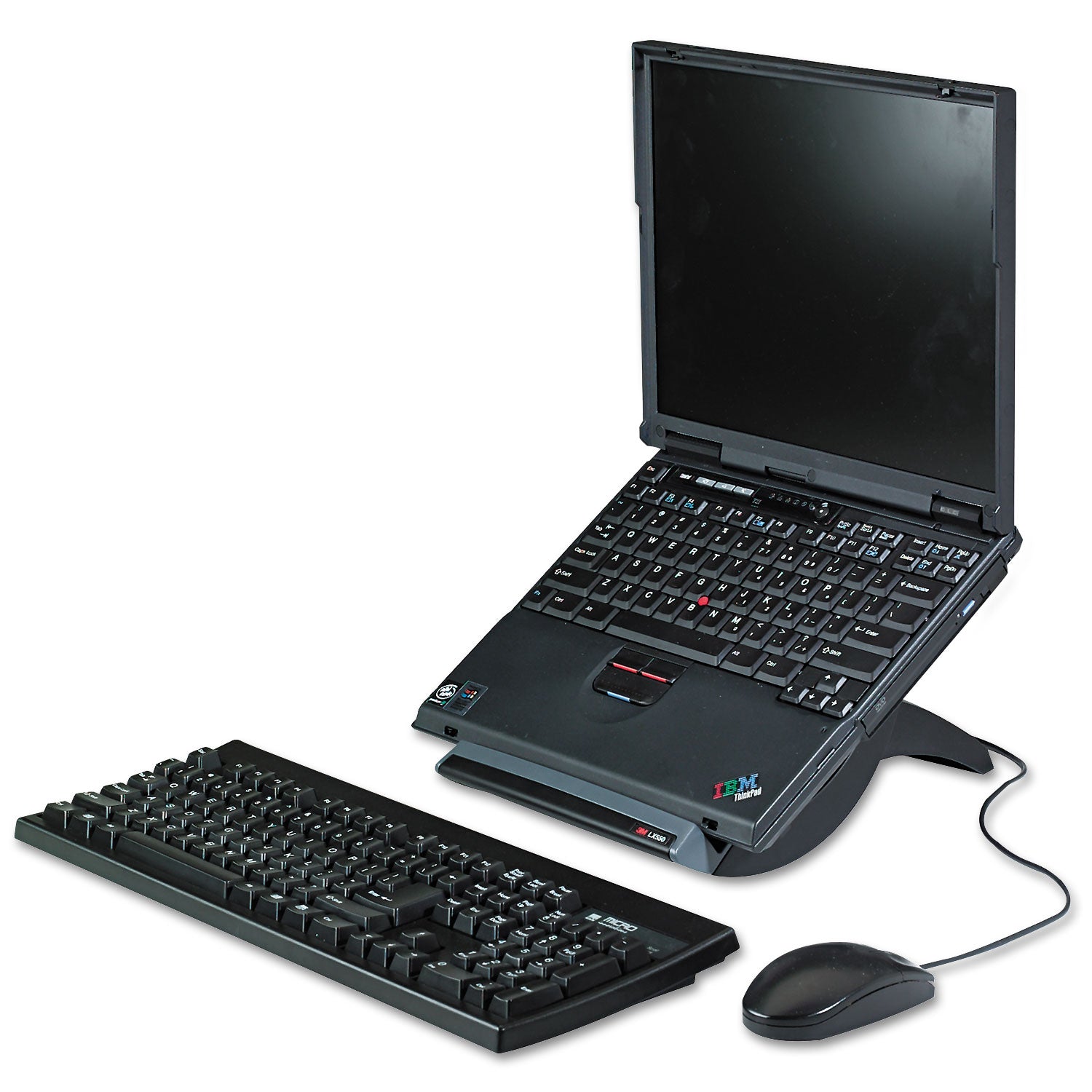 3M™ Vertical Laptop Stand with Cable Management - 9 x 12 x 6.5-9.5 Inches, Black/Charcoal Gray - Holds Up to 20 lbs - Perfect for Home Office, Workspace & Desk Organization