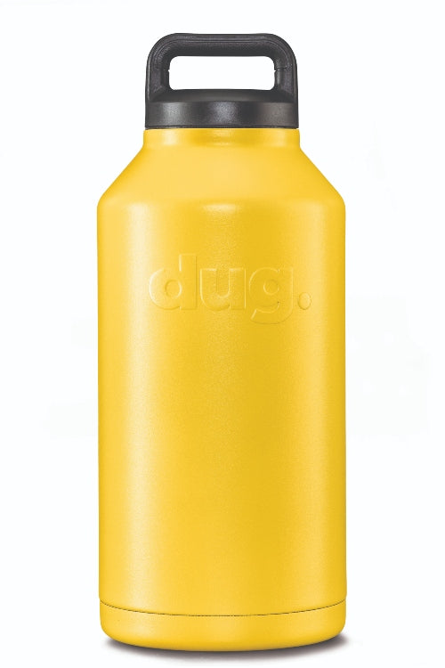 2L Insulated Water Bottle - Yellow Scorcher DUG | Leakproof Stainless Steel Thermos for Hiking, Gym & Outdoor Activities