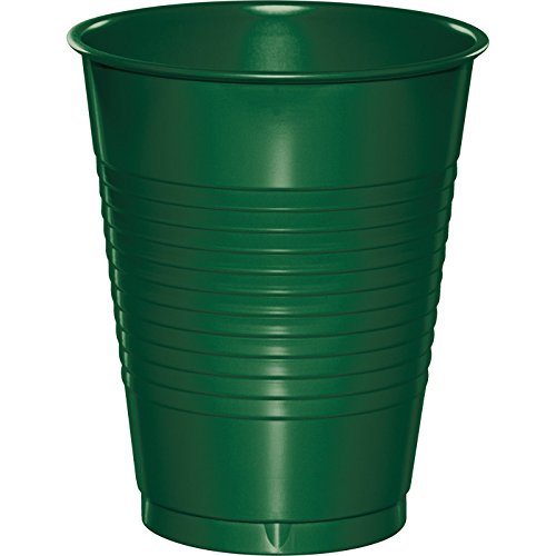 240 Pack Hunter Green Disposable Plastic Cups 16 oz - Bulk Party Drinking Tumblers for Weddings, BBQs, Picnics & Outdoor Events
