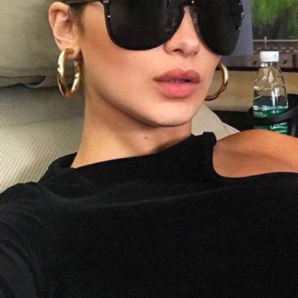 Bohemian Gold Tube Hoop Earrings - Large Lightweight Circle Earrings for Women | Fashion Jewelry for Everyday Wear & Special Occasions