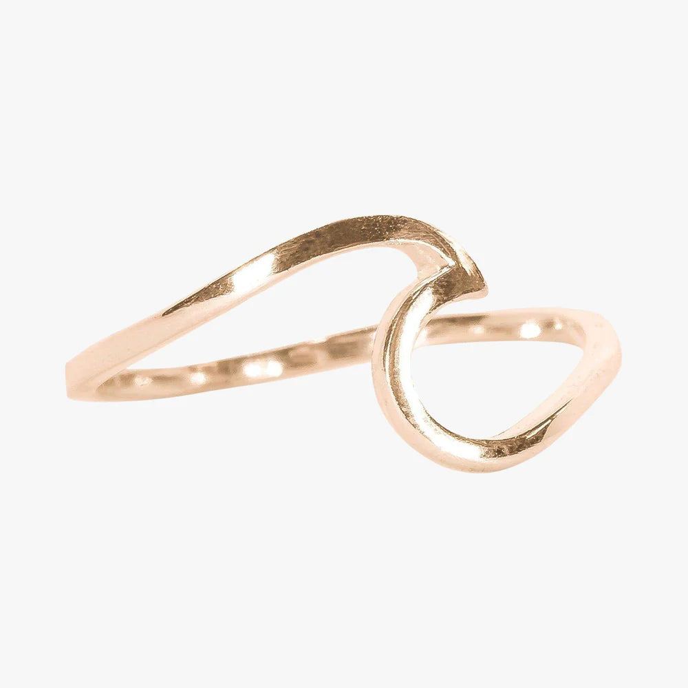 Rose Gold Wave Ring Size 6 - Elegant Stackable Dainty Jewelry for Women, Perfect for Everyday Wear, Gift Giving & Special Occasions