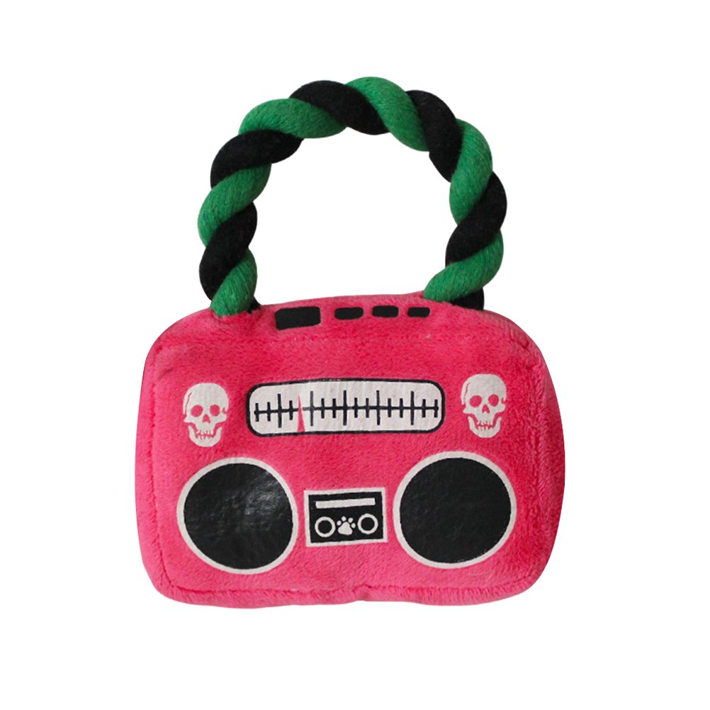 UEETEK Interactive Dog Chew Toys - Durable Plush Pet Toys for Puppies & Cats, Cute Biting Radio-Shaped Chew Toy for Small to Medium Dogs | Perfect for Teething, Boredom Relief & Playtime