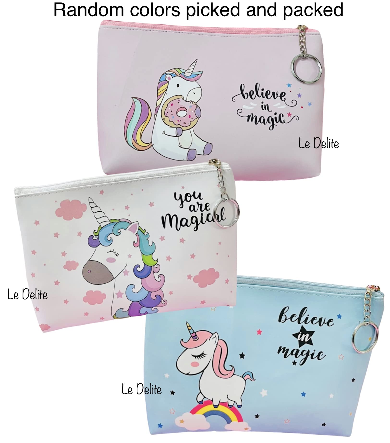 Unicorn Makeup Pouch & Cosmetic Organizer - Pink Holographic Travel Jewelry Storage Bag for Women & Girls | Washable Vanity Case, Toiletry Bag | Perfect for Travel, School, Gym & Daily Use