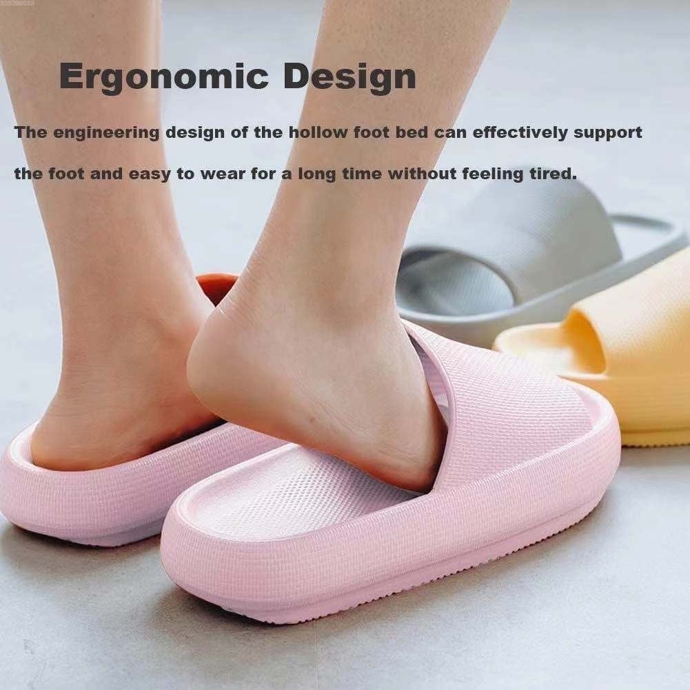 Upgrade Japanese Style Comfortable 4.0cm Thick Sole Anti-Slip Shower Slippers for Bathroom, Spa, and Office Use - Soft Memory Foam Indoor House Shoes