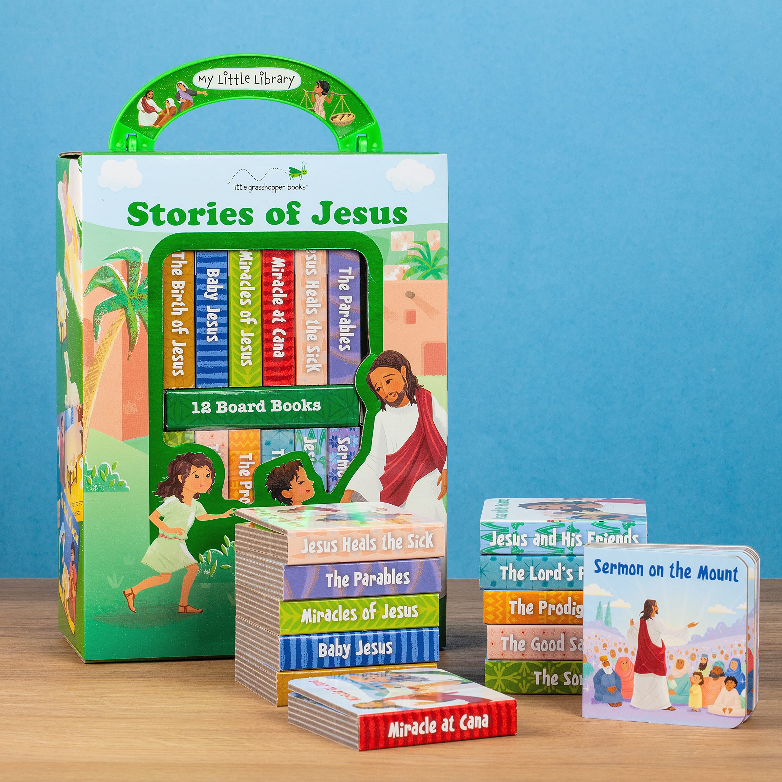 My Little Library: Stories of Jesus - 12 Board Books Set for Christian Kids | Bible Stories for Toddlers & Preschoolers | Perfect for Sunday School, Bedtime Reading & Gift Giving
