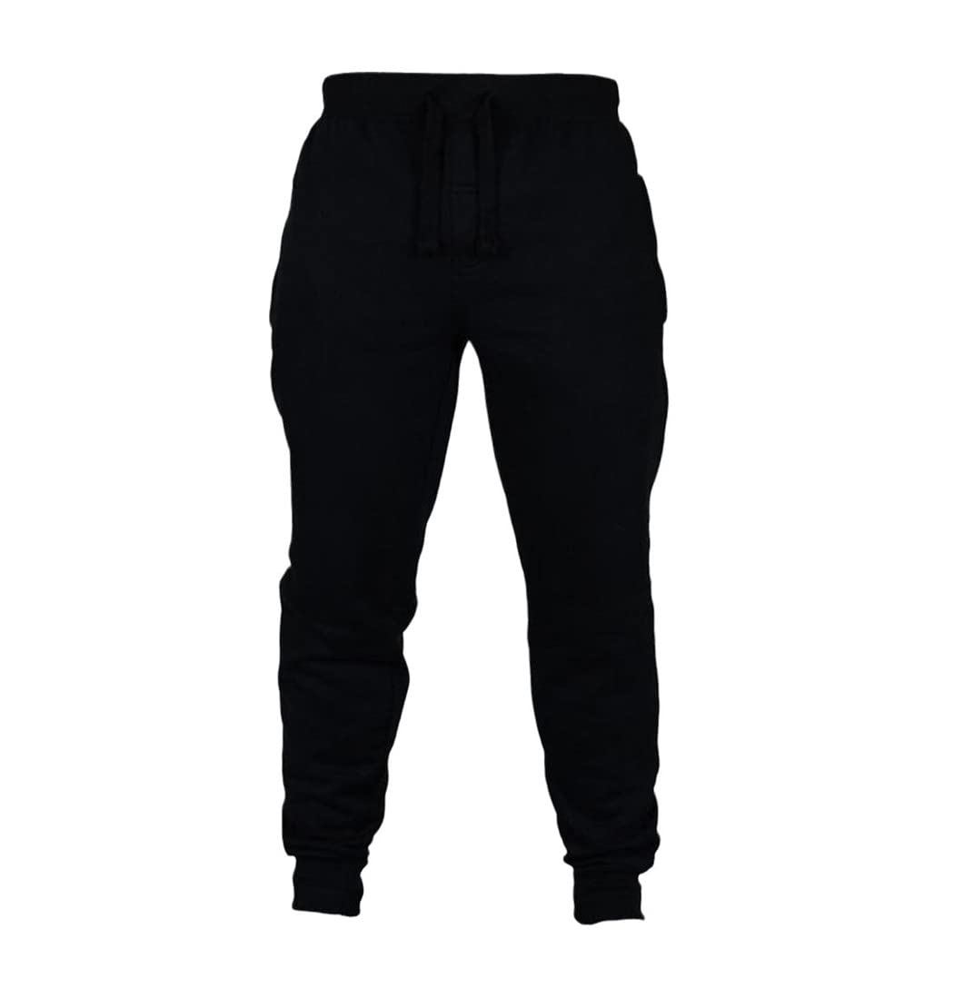 Men's Joggers Pants - Slim Fit Athletic Sweatpants for Gym, Running & Casual Wear | DADSFVG Track Trousers | Black Fitness Sportswear for Workout & Lounge