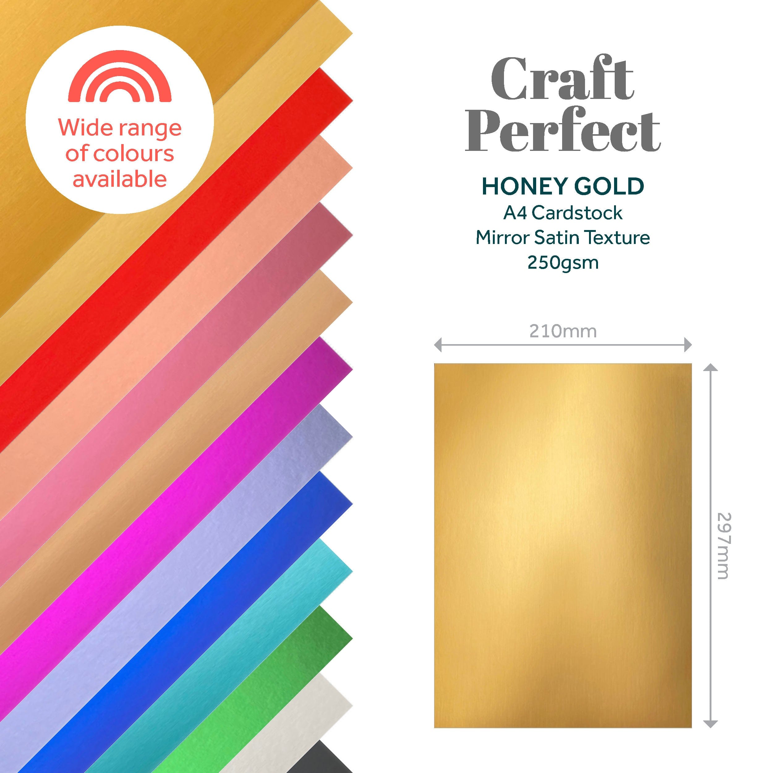 8-Pack Mirror Card with Satin Finish in Honey Gold - A4 Size (9472E8) - Perfect for Scrapbooking, DIY Crafts, and Home Decor Projects