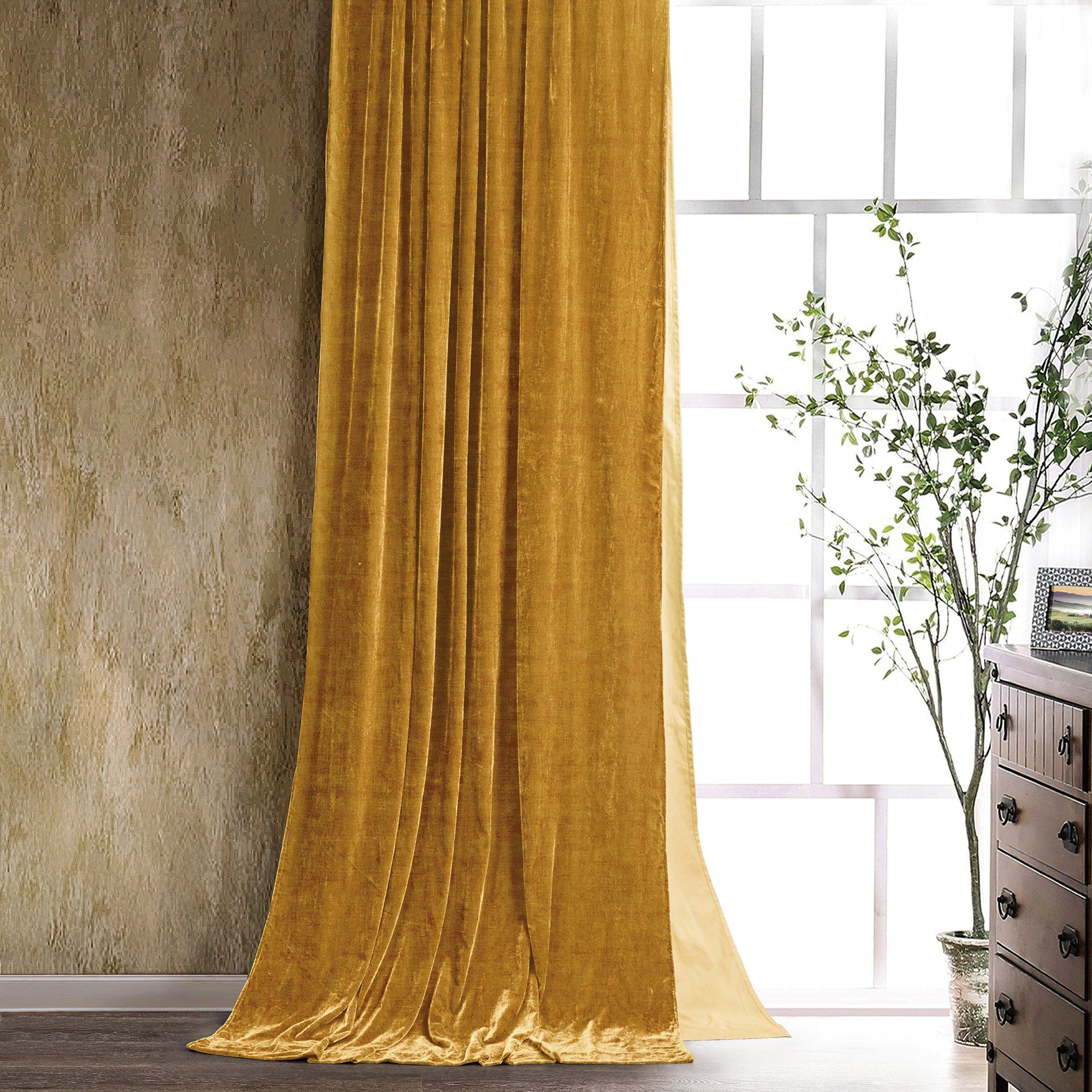 Stella Faux Silk Velvet Curtains - Luxury Blackout Window Drapes for Living Room & Bedroom - Elegant Home Decor for Better Sleep & Light Control