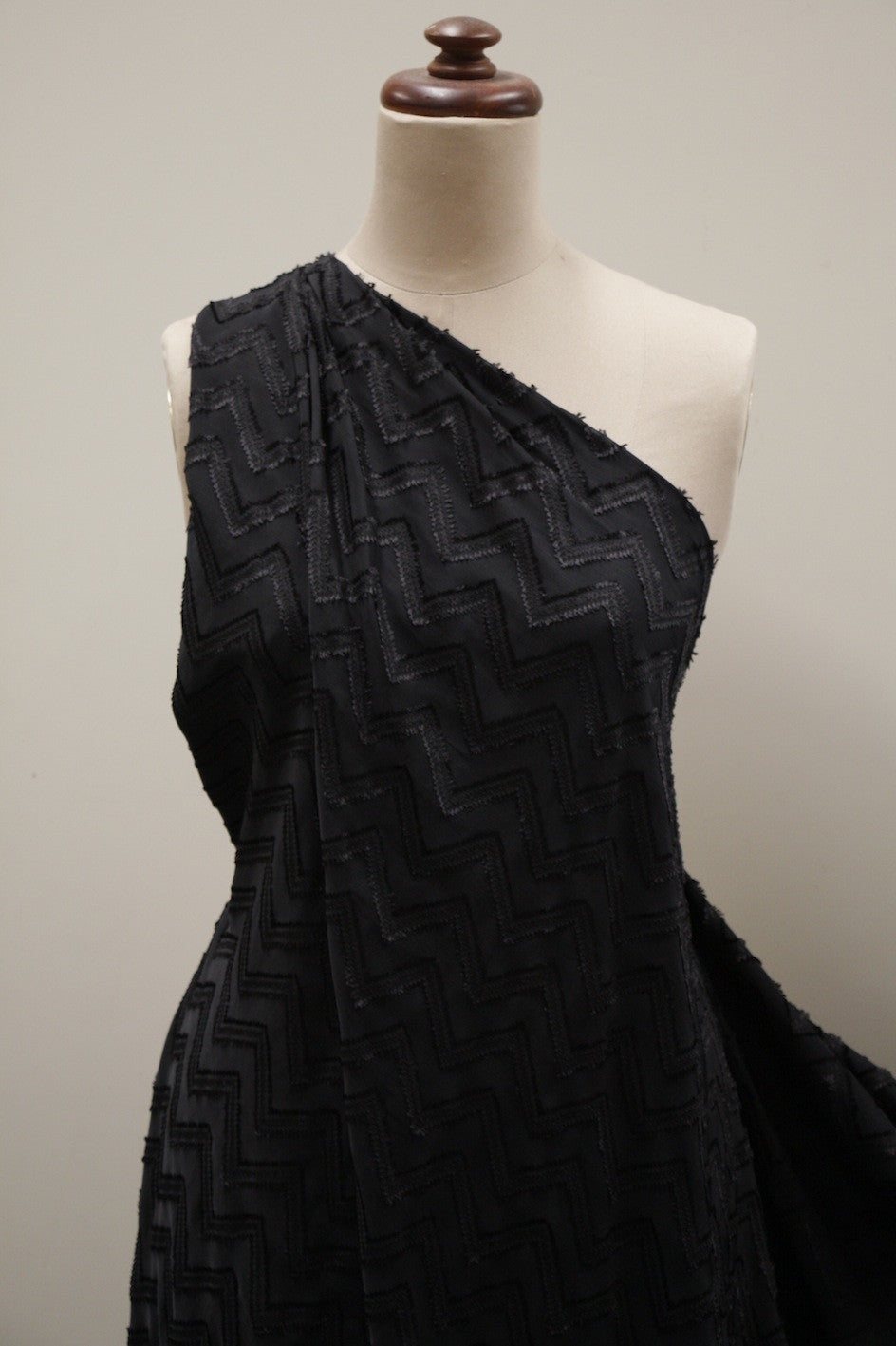 Black Chevron Jacquard Fabric - Stylish and Durable Upholstery Material for Home Decor, Curtains, and DIY Projects