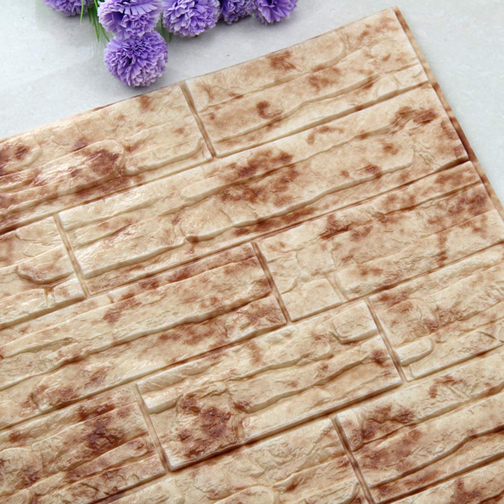 NHsunray 3D Brick Wall Panels - Soft PE Foam Peel and Stick Self Adhesive Wallpaper - Red Spots Design - Perfect for Kitchen, Living Room, Bedroom, Sofa Background & Restaurant Wall Decoration - Easy DIY Home & Office Removable Wall Decor (1 Panel) - Great for Accent Walls, Feature Walls and Home Renovation Projects