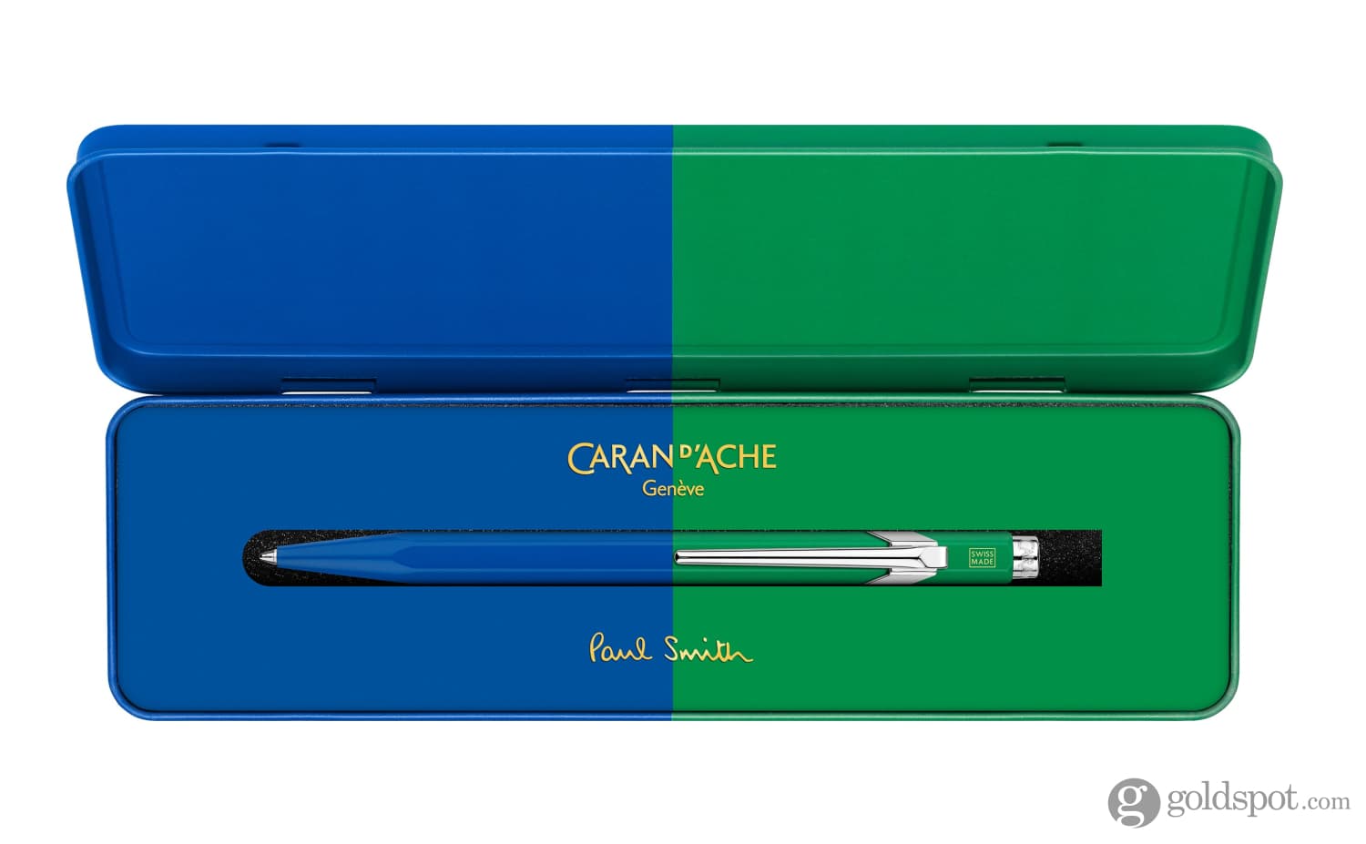 Premium Caran d'Ache 849 Paul Smith Limited Edition Ballpoint Pen - Cobalt Blue & Emerald Green Luxury Writing Instrument for Professionals, Collectors & Gift Giving - Perfect for Office, Business Meetings & Special Occasions