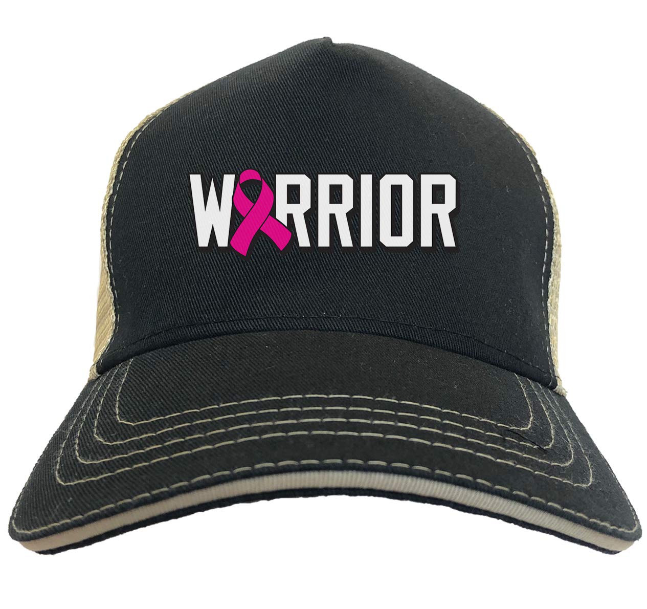 Warrior - Fight for A Cure Twill Soft Mesh Trucker Hat | Adjustable Snapback Cap for Men & Women | Perfect for Outdoor Activities, Sports, and Cancer Awareness Events