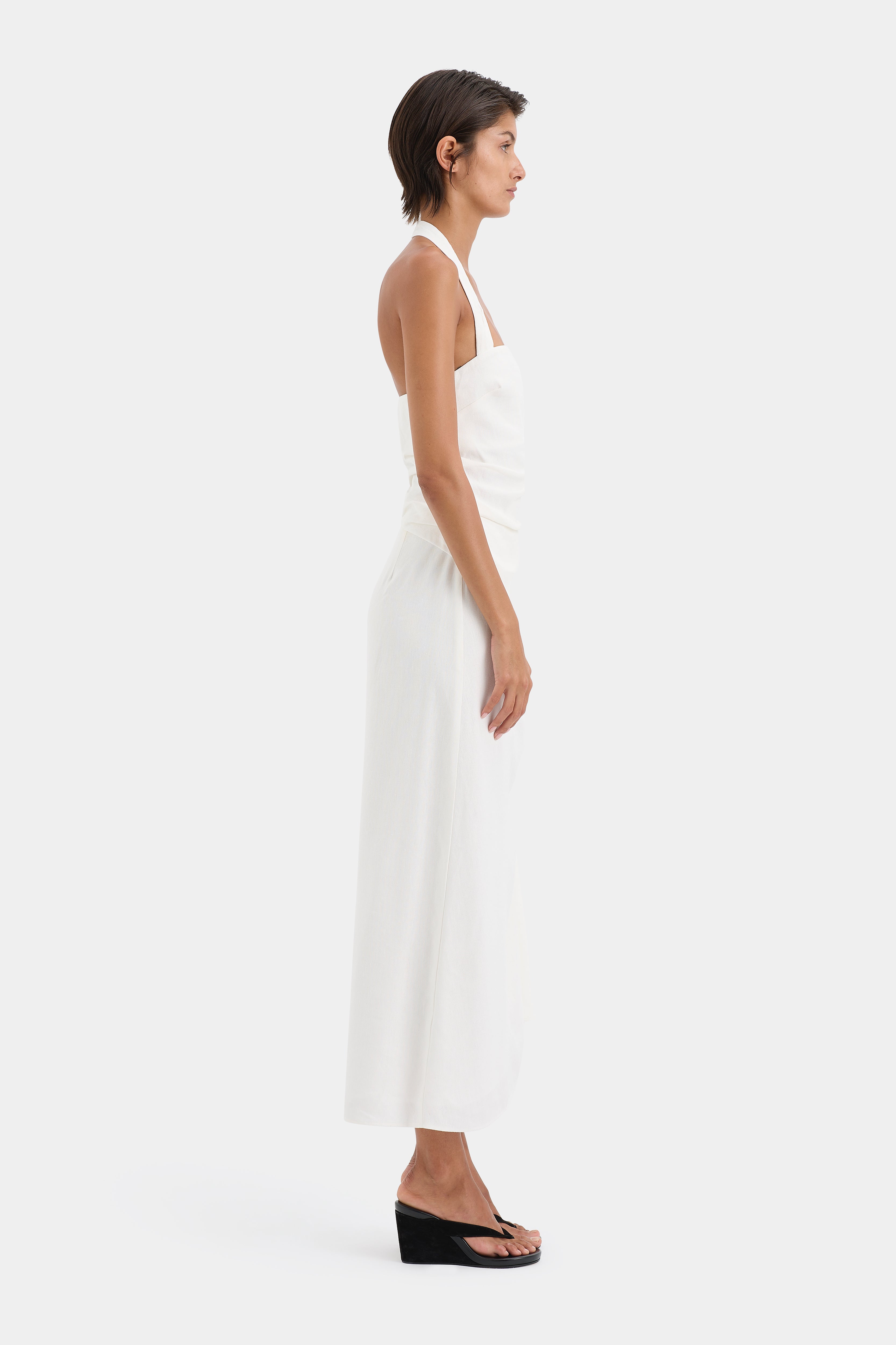 Elegant Dorian Ruched Midi Skirt for Women - Stretchy High Waist Bodycon Pencil Skirt - Perfect for Office, Party, and Date Night Outfits