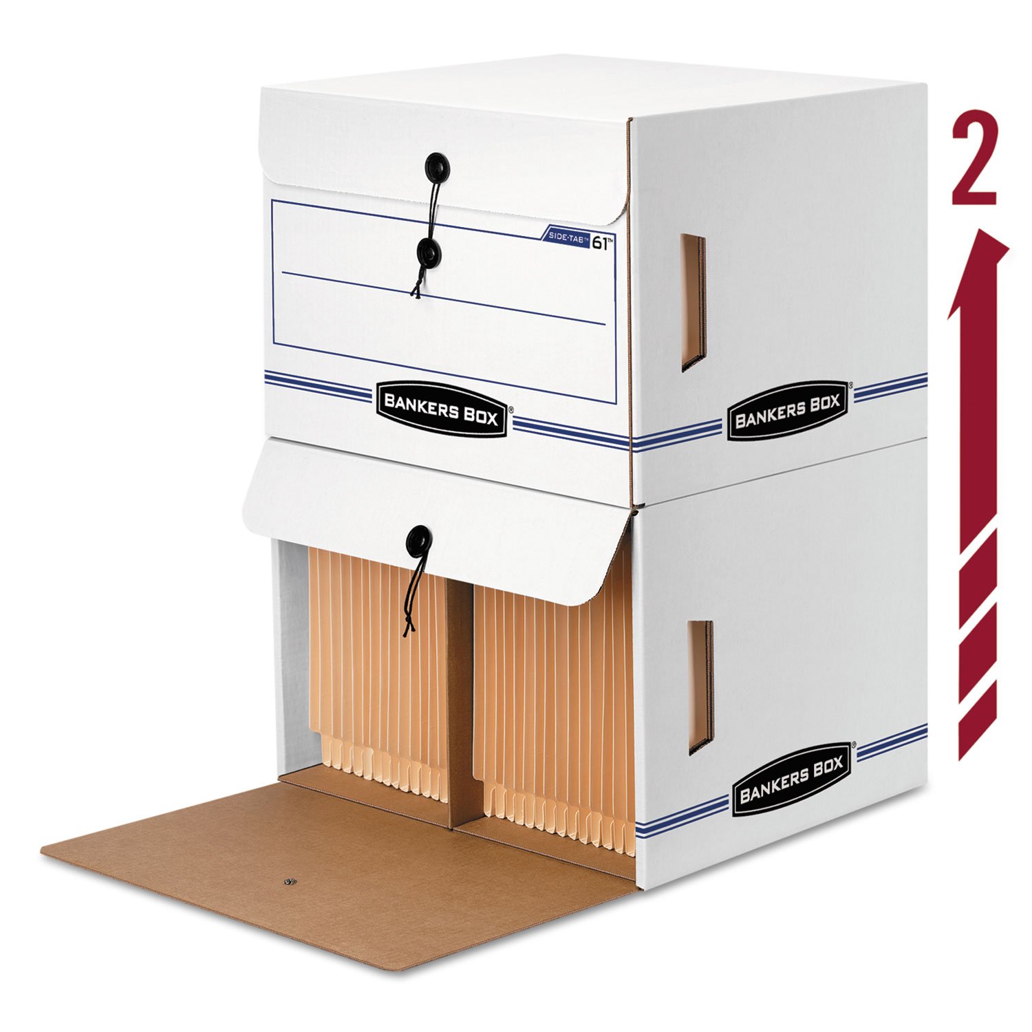 Bankers Box 00061 Letter Size File Storage Box - 12 Pack for Office Organization