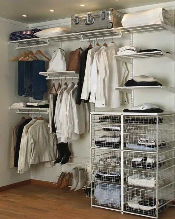 Elfa Basic Wardrobe 1 - 90cm Closet Organizer System with Shelves & Hanging Rod - €188.19 - Perfect for Bedroom Storage & Closet Organization