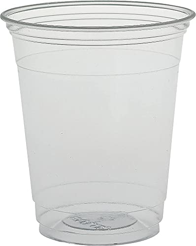 SOLO TP12CT Ultra Clear PET Plastic Cups - 12-14 oz Squat Design, 50 Cups per Bag (1000 Cups per Carton) - Perfect for Parties, Events, and Beverage Serving