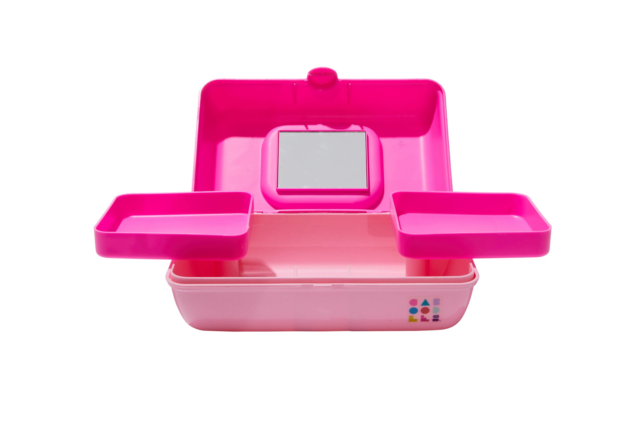 Caboodles Makeup Case - Medium Cosmetic Organizer with Mirror, Pink Rose Storage Box (9