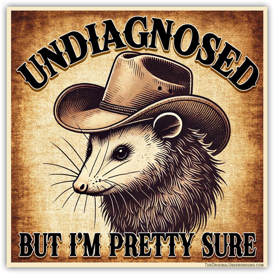 Undiagnosed But I'm Pretty Sure Sticker - Funny Mental Health Awareness Decal for Laptops, Water Bottles & Journals
