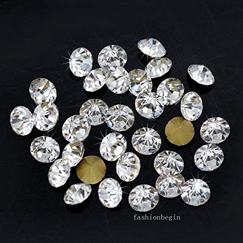 Ochoos 144pcs SS16 4mm Round Pointed Foiled Back Czech Crystal Rhinestones - Clear Faceted Glass Gems for Nail Art, Jewelry Making, DIY Crafts (Perfect for Bridal, Costume, and Home Decor Projects)
