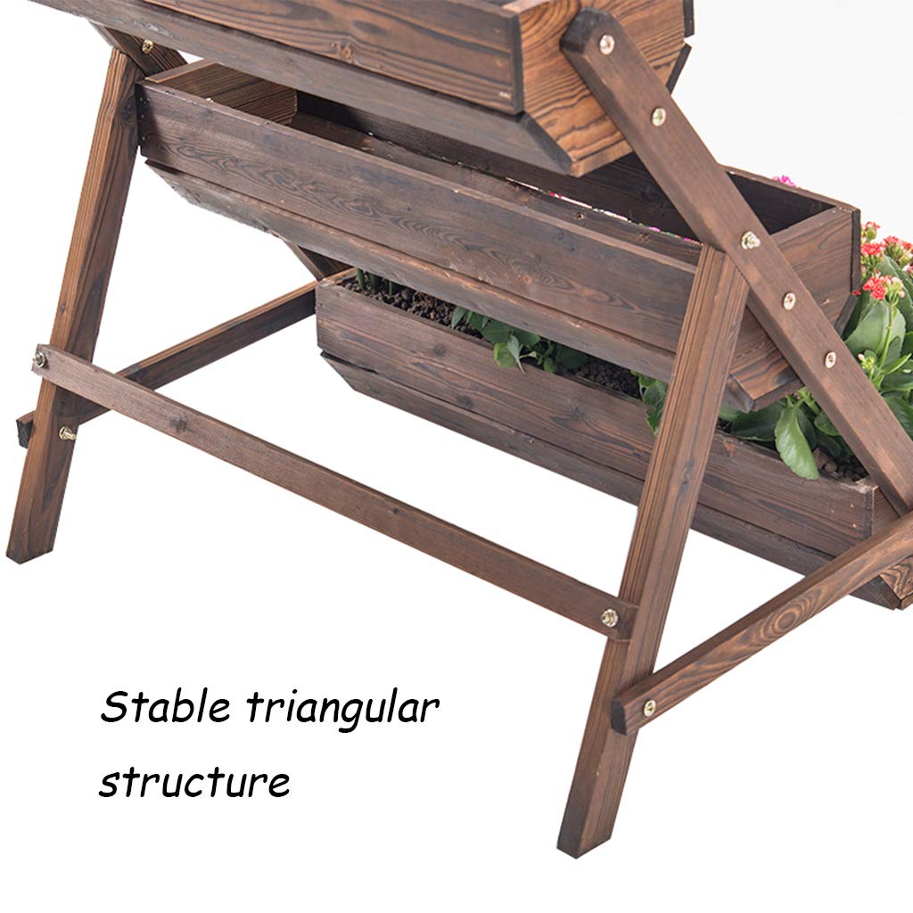 3-Tier Wooden Flower Stand Storage Shelf - Plant Pot Holder & Bonsai Display Rack for Succulents | Perfect Gardening Gift for Outdoor & Indoor Gardens, Balcony Decor, Patio Plant Organizer