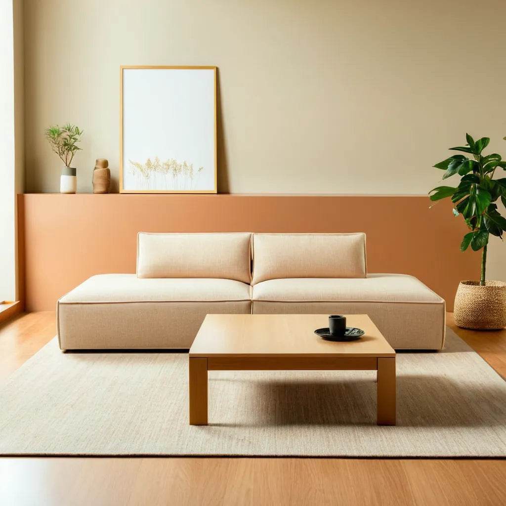 Giacomo Fabric 3-Seater Armless Sofa - Pet Friendly, Modern Living Room Furniture for Small Spaces, Perfect for Apartments and Cozy Homes