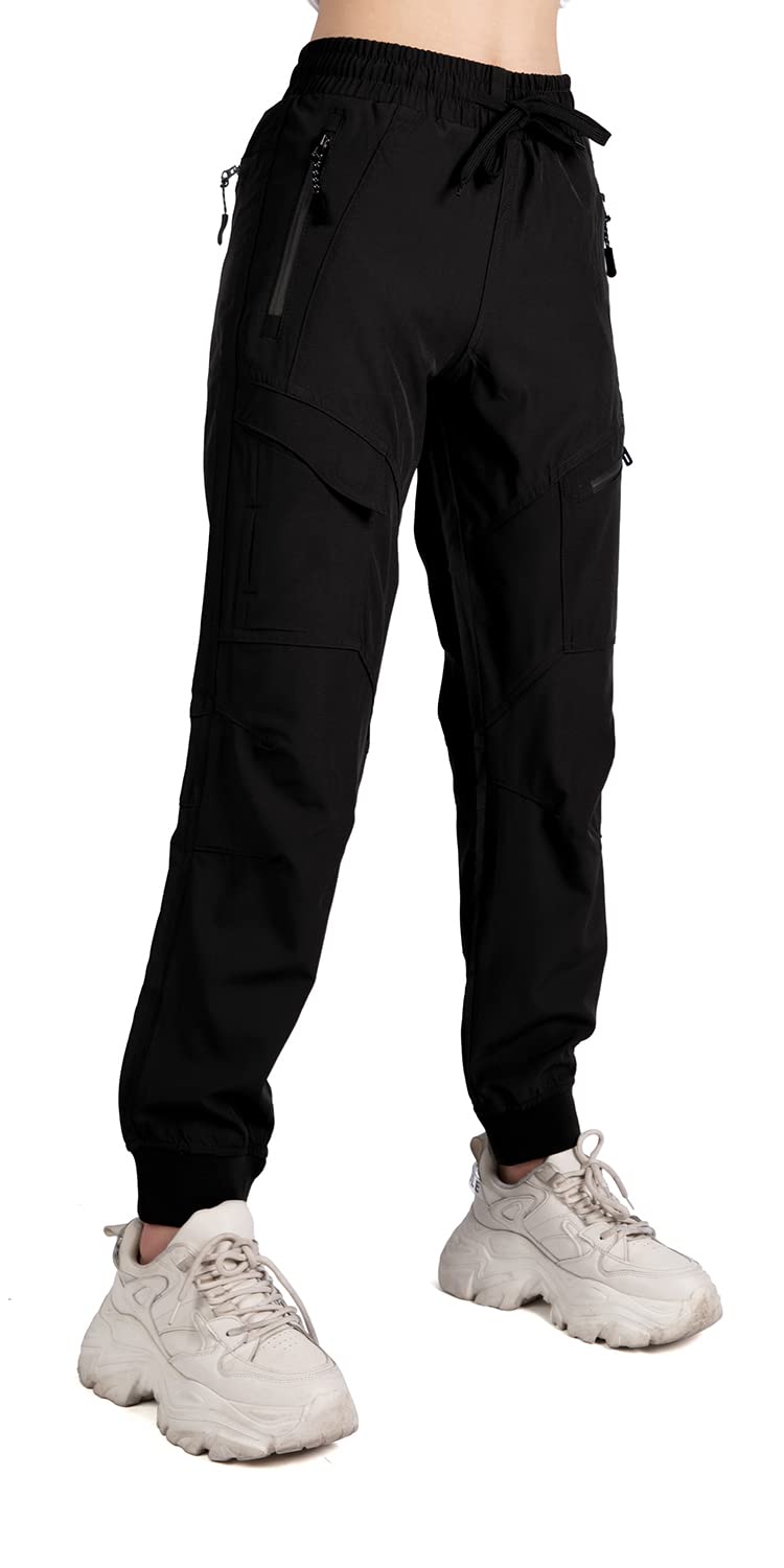 Women's Lightweight Cargo Joggers - Athletic Quick Dry Workout Pants for Outdoor Travel, Hiking & Running | Comfortable Stretch Fitness Pants for Yoga, Gym & Casual Wear