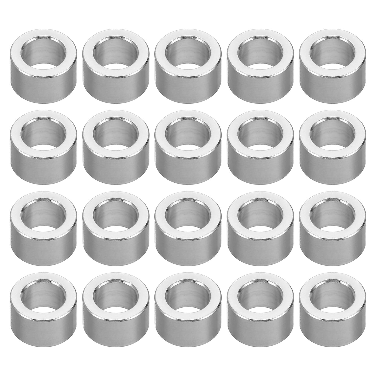 PATIKIL 20 Pcs M6 Aluminum Spacers - 6.2mm ID x 10mm OD x 6mm Length Round Metal Standoffs for 1/4