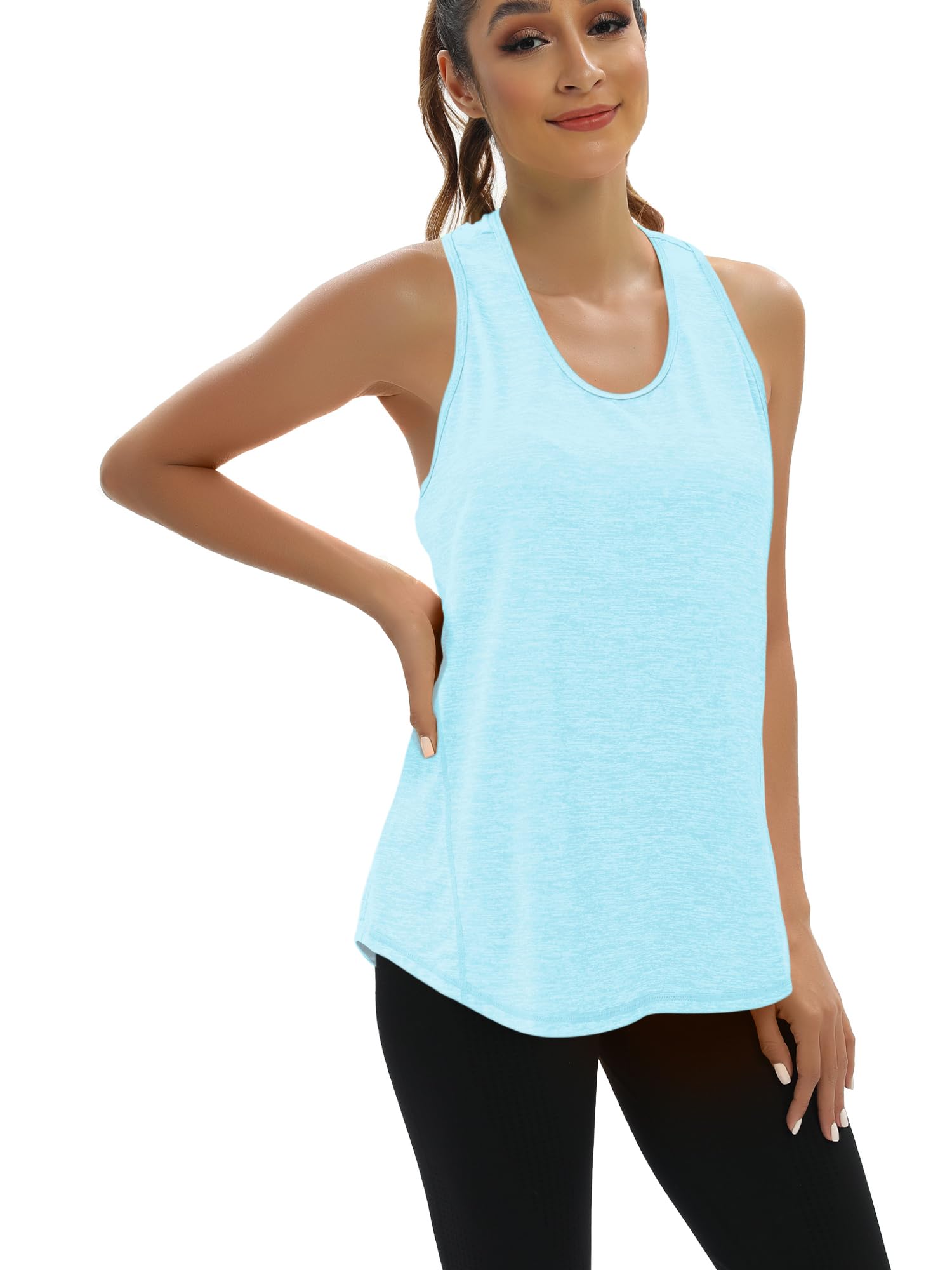 AEUUI Women's Open Back Racerback Tank Top - Sleeveless Workout Shirt for Yoga, Running & Gym | Breathable Athletic Shirts for Women | Perfect for Yoga Classes, Jogging & Fitness Training