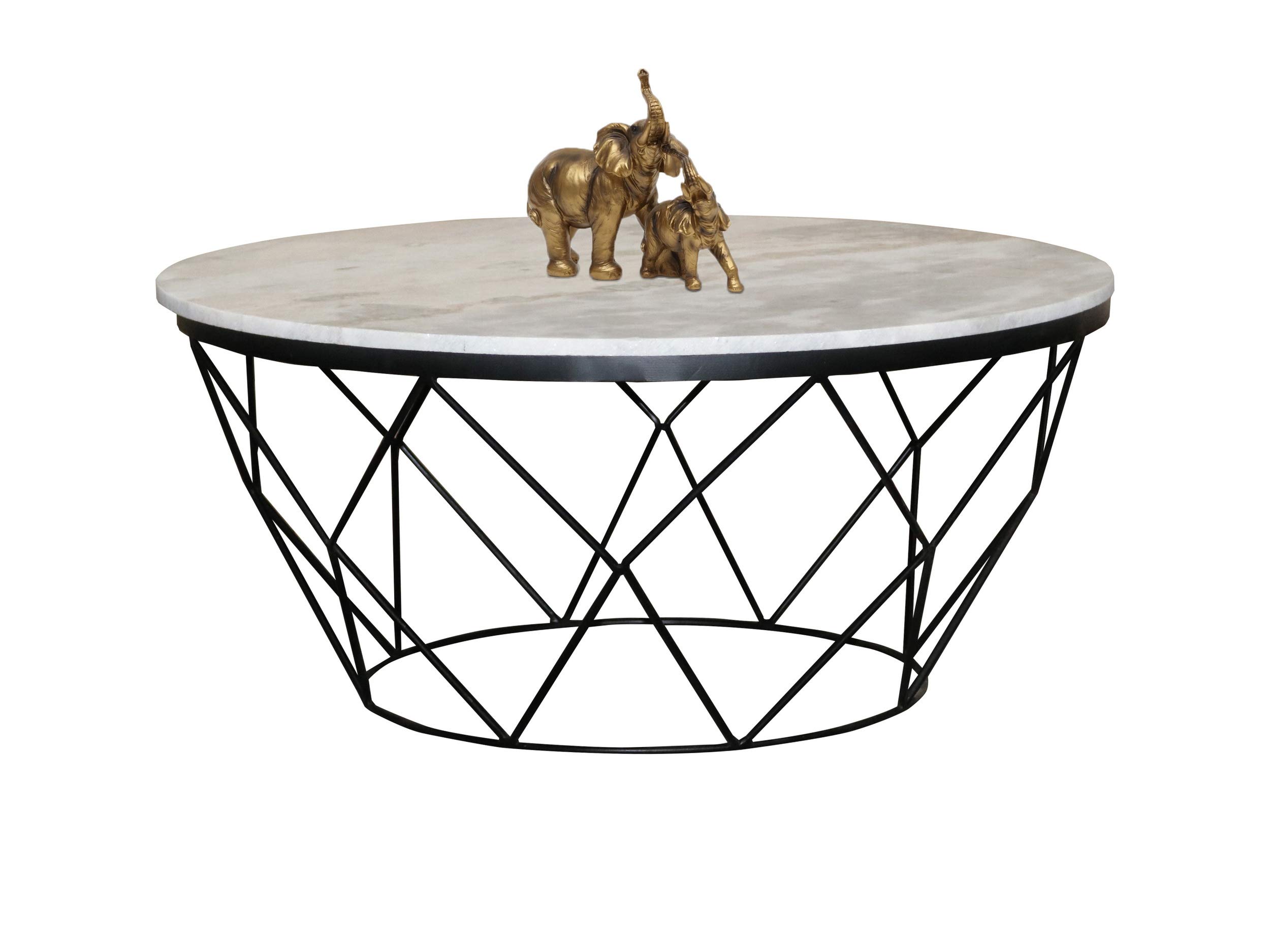 Progressive Furniture Outbound Cocktail Table - Modern Marble Top & Iron Frame - Perfect for Living Room, Lounge & Outdoor Patio Decor